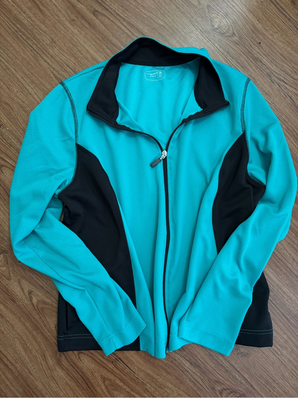 be inspired Teal and Black Full-Zip Jacket
